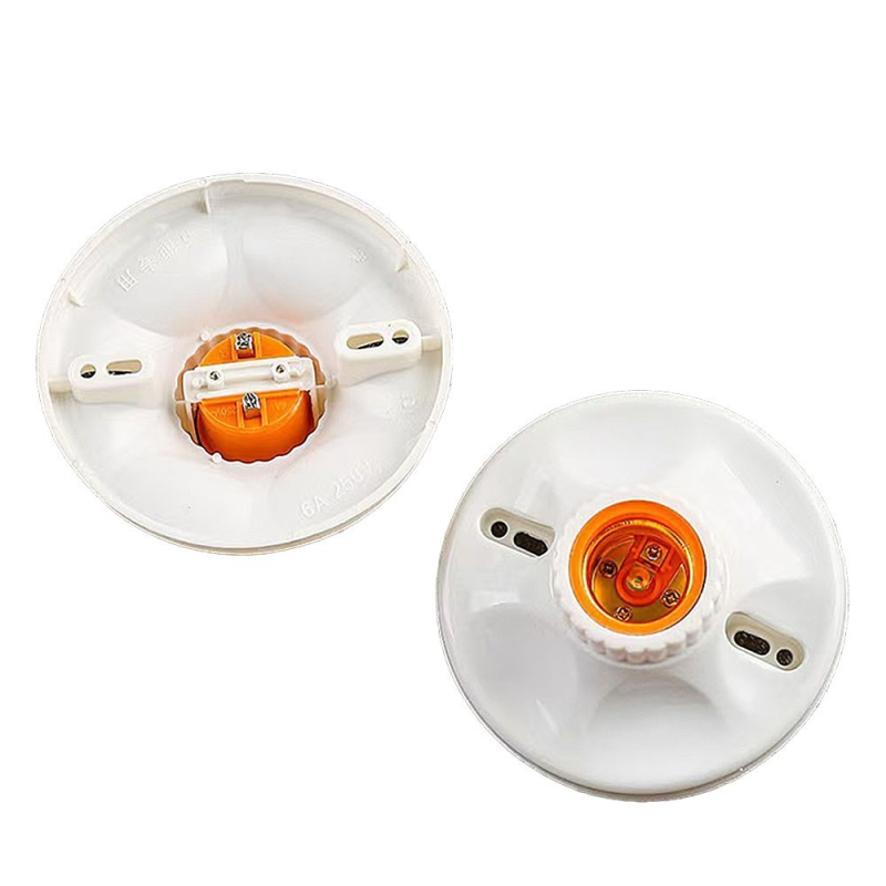 Površinis E27 lempos laikiklis su bakeliotiniu vidiniu kontaktu ir plastmasiniu korpusu, modelis 215, 250V, 6A