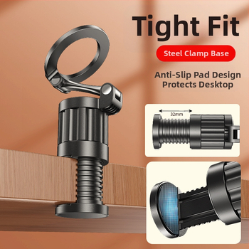 Stojan na telefón pre stolné použitie, prenosný na cestovanie, skladací, magnetický, zo zliatiny