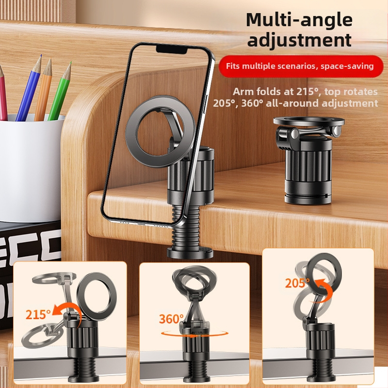 Stojan na telefón pre stolné použitie, prenosný na cestovanie, skladací, magnetický, zo zliatiny