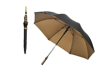 Automatinis golfo skėtis su 8 pluošto rėmu, 210T audinys, UPF > 50, logotipo spausdinimas, plastikinė rankenėlė