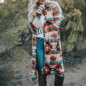 Női kötött kardigán laza fazon, hosszú ujjak, gallér nélküli, hosszú fazon 80–100 cm, poliészter 95%+