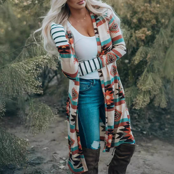 Női kötött kardigán laza fazon, hosszú ujjak, gallér nélküli, hosszú fazon 80–100 cm, poliészter 95%+