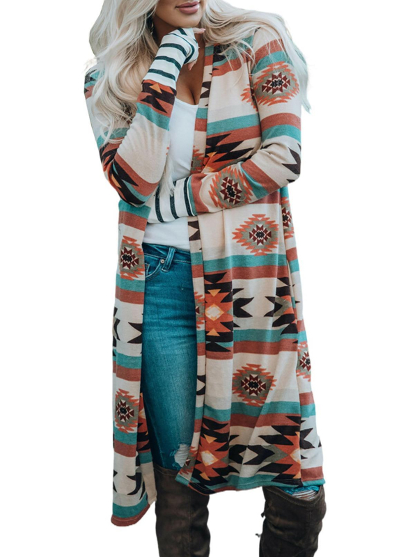 Női kötött kardigán laza fazon, hosszú ujjak, gallér nélküli, hosszú fazon 80–100 cm, poliészter 95%+