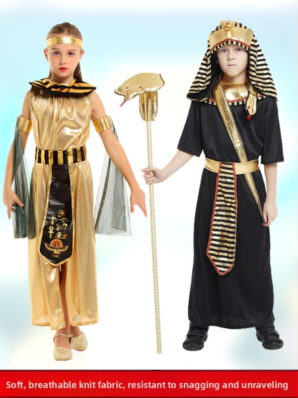 Halloween kostým egyptského faraóna na scénu, unisex, polyester s elastanom, polyester 95%+, elastan <30%, jar 2025