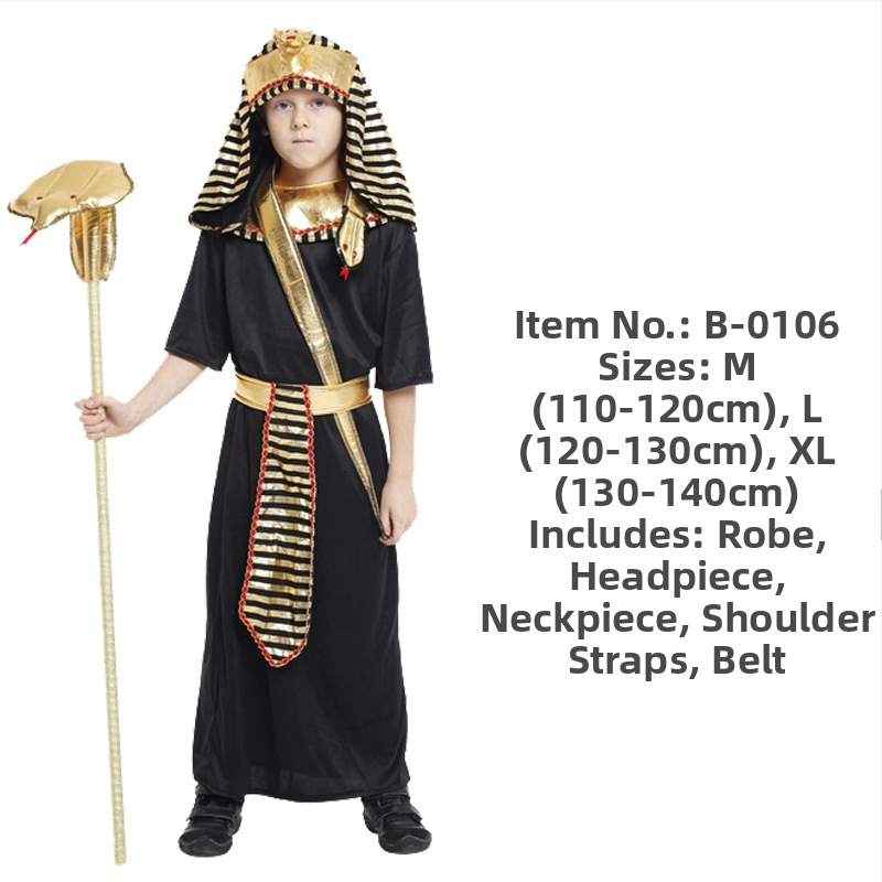 Halloween kostým egyptského faraóna na scénu, unisex, polyester s elastanom, polyester 95%+, elastan <30%, jar 2025