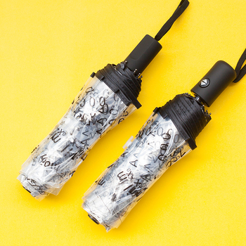 Trys dalių sulankstomas skėtis su automatinio atidarymo mechanizmu, lydinio strypai, 8 strypai, plastikinis audinys 210T