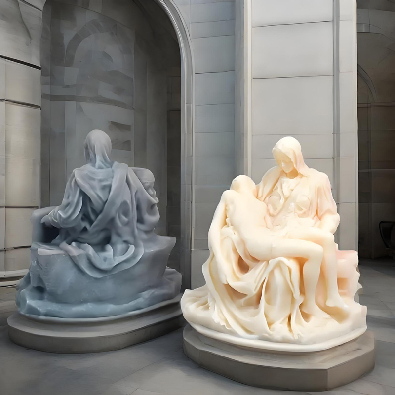 Силиконова форма за свещи и десерти – Our Lady of Mercy, 3D портрет, асиметрична форма