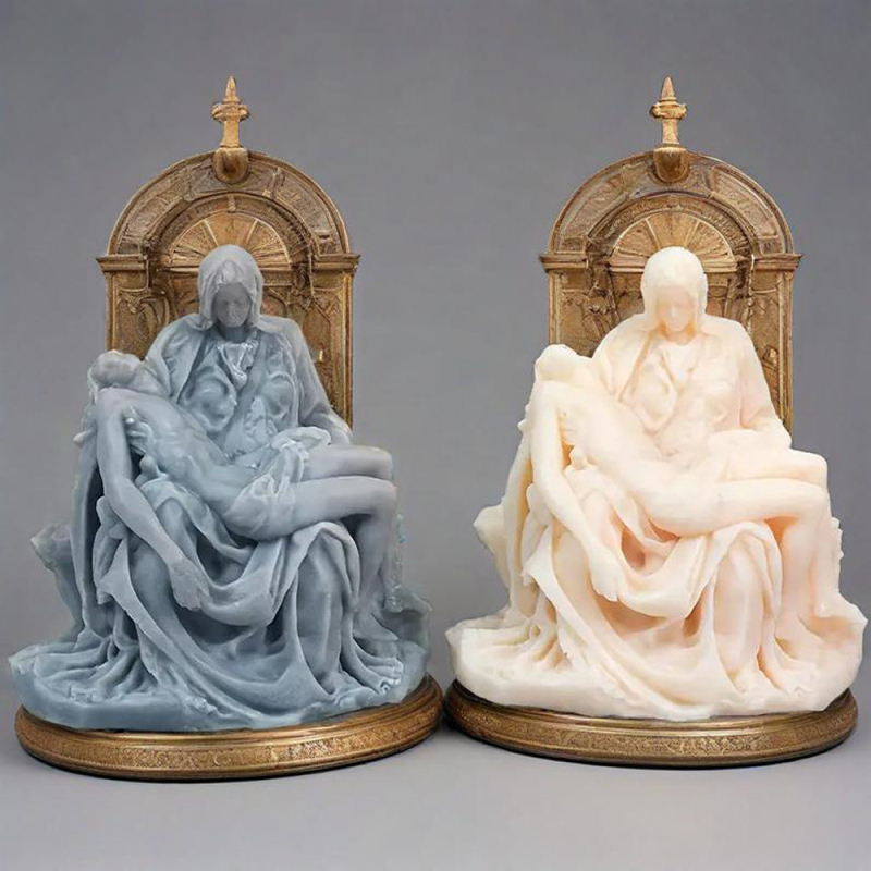 Силиконова форма за свещи и десерти – Our Lady of Mercy, 3D портрет, асиметрична форма