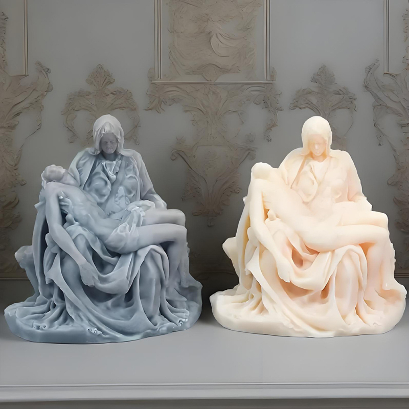 Силиконова форма за свещи и десерти – Our Lady of Mercy, 3D портрет, асиметрична форма