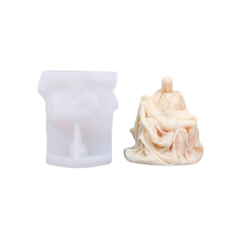 Силиконова форма за свещи и десерти – Our Lady of Mercy, 3D портрет, асиметрична форма