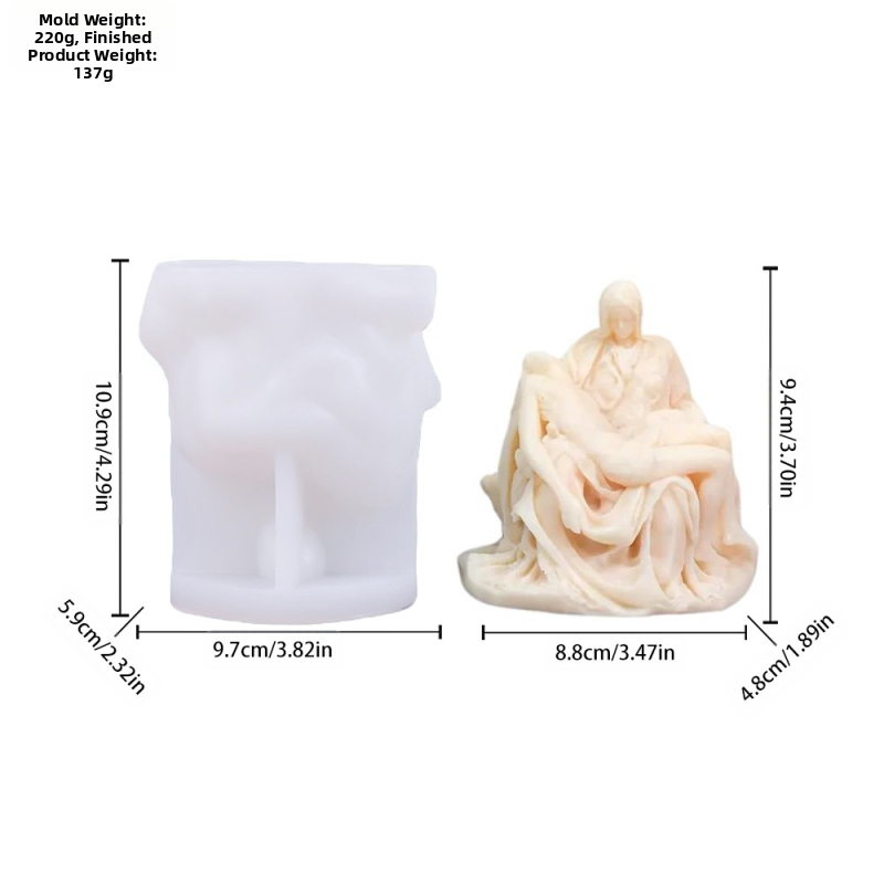 Silikónová forma na sviečky a sladkosti – Our Lady of Mercy, 3D portrét, nepravidelný tvar