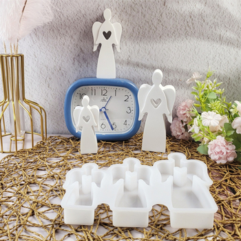 Silikoninė forma DIY cementui/gipsui — netaisyklingos formos širdies angelo ornamentų rinkinys