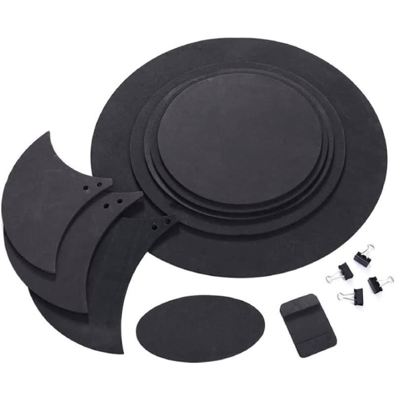 14 броя шумопоглъщащи подложки за барабани, за пет барабана и три тарелки, гумени музикални аксесоари