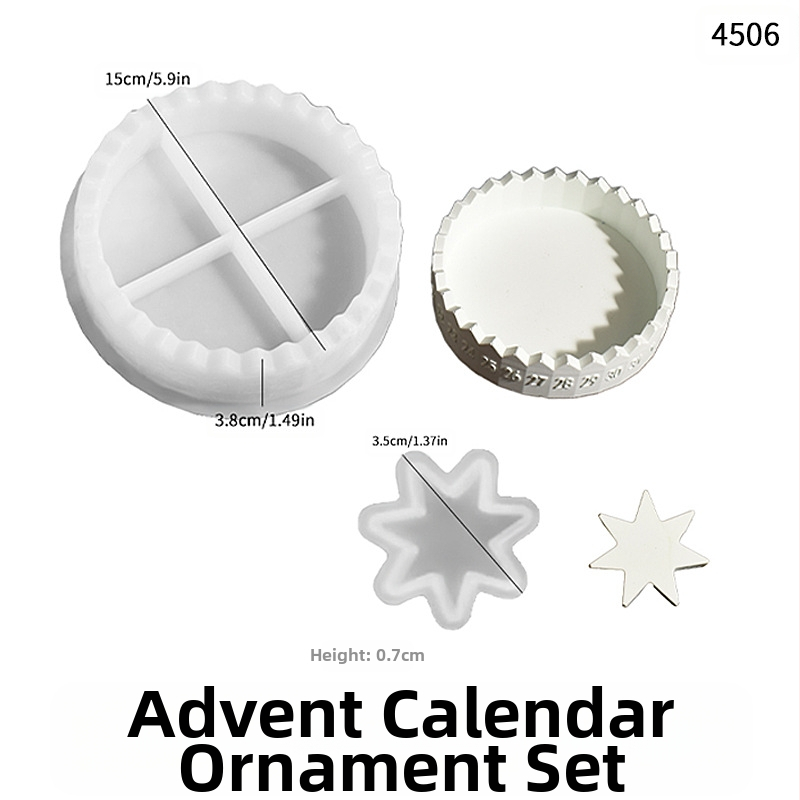 Silikónová forma na pečenie, nepravidelný kruhový tvar, pre DIY Adventný kalendár