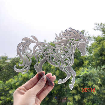 X0116 Nepravilni oblik konja s kristalnim epoksidnim silikonskim kalupom za DIY zidno vješanje