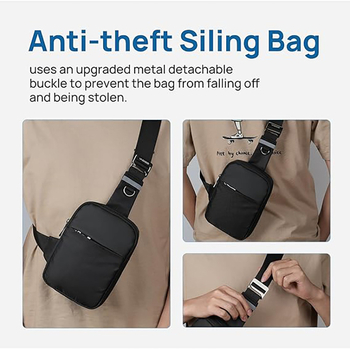 Najlonska muška crossbody torba, vodootporna, jednobojni uzorak, poliesterova podstava