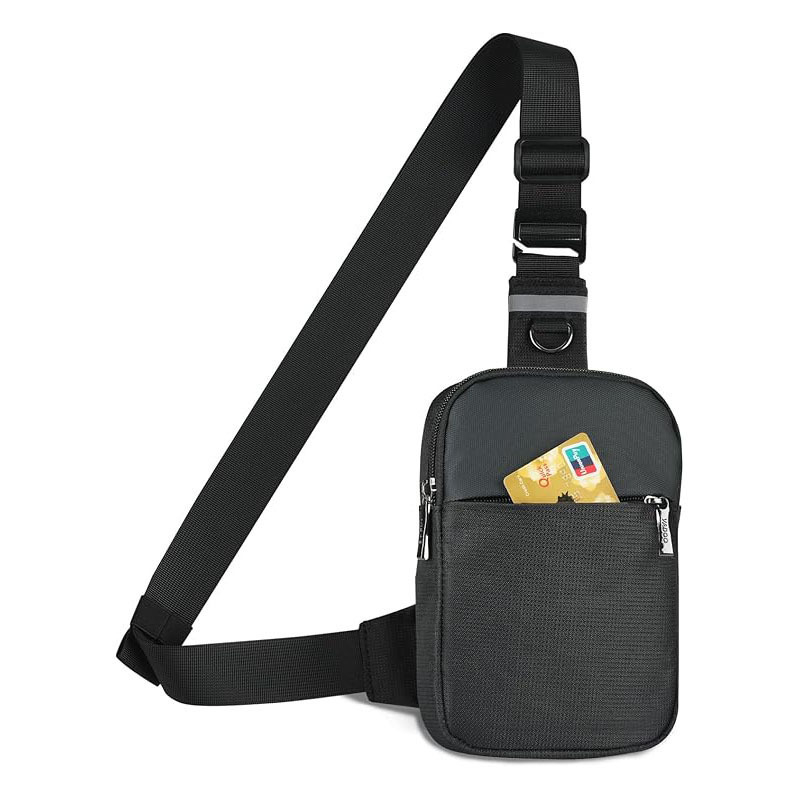 Najlonska muška crossbody torba, vodootporna, jednobojni uzorak, poliesterova podstava