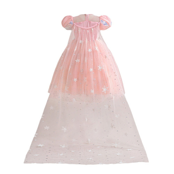 Παιδικό φόρεμα με φουσκωτά κοντά μανίκια, διαφανής τούλι επικάλυψη και παγιέτες; βασικό ύφασμα 65% πολυεστέρας, φόδρα 35% πολυεστέρας