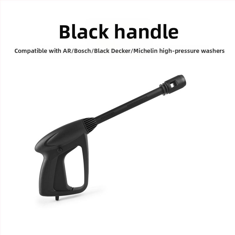 Πιστόλι νερού υψηλής πίεσης με λαβή και κάνη — κεφαλή και λαβή από τεχνικά πλαστικά; συμβατό με Bosch, AR, Black Decker, Michelin πλυντήρια πίεσης; πίεση 140 bar / 2000 psi; βάρος 400 g