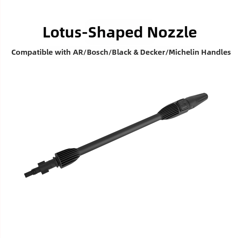 Πιστόλι νερού υψηλής πίεσης με λαβή και κάνη — κεφαλή και λαβή από τεχνικά πλαστικά; συμβατό με Bosch, AR, Black Decker, Michelin πλυντήρια πίεσης; πίεση 140 bar / 2000 psi; βάρος 400 g