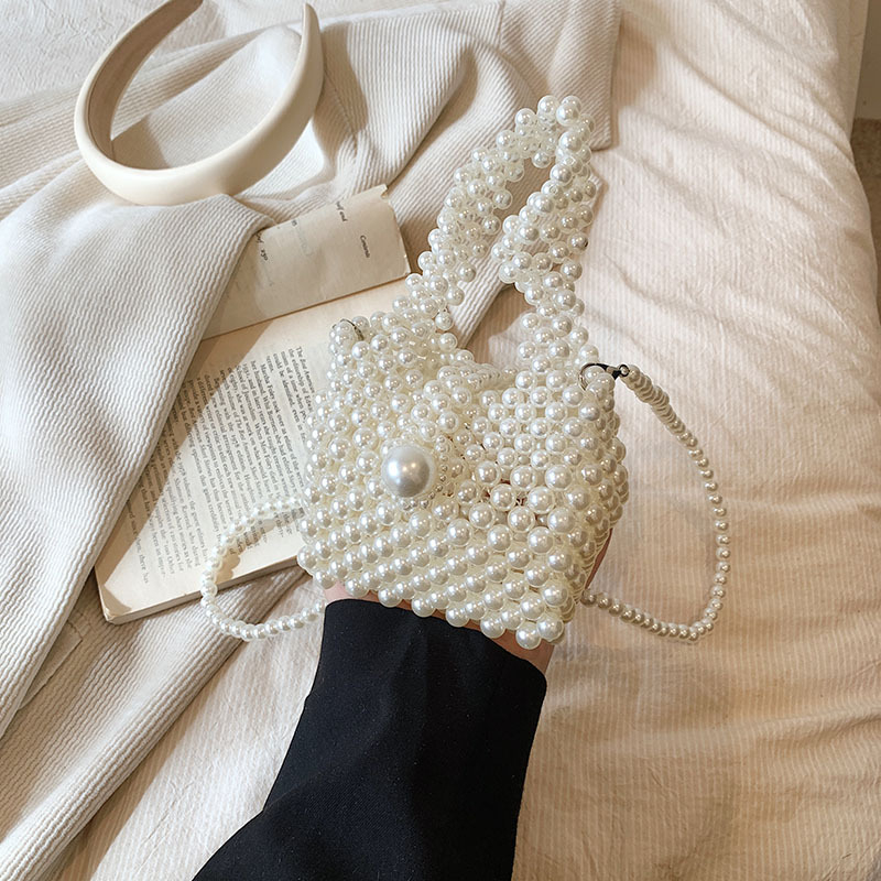 Детска чанта от мъниста с перлен ефект, кръстосана презрамка, водоустойчива и ултралека, без подплата, едноцветен модел, стил детска сладост.