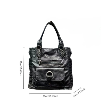 PU kožna Tote torbica, uspravni kvadratni oblik, zatvarač, laminirana unutarnja džep, mekana, jedna naramenica, jesen 2024