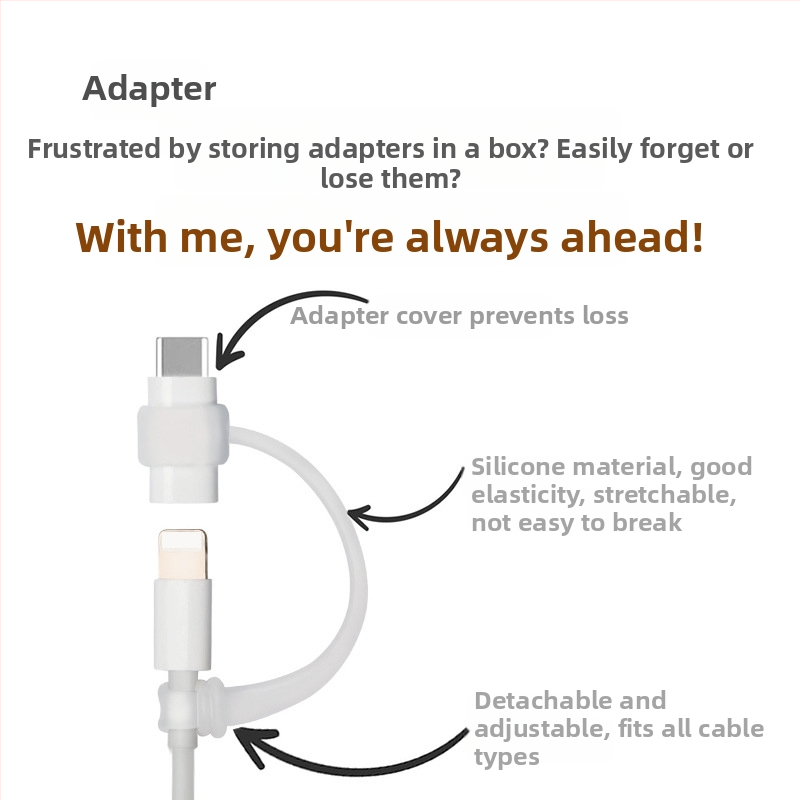 Silikónové puzdro proti strate pre Type-C konvertor s šnúrkou, model 08