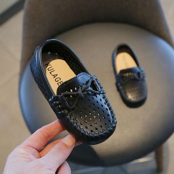 Dječje cipele od umjetne kože, s prorezanim dizajnom, srednje visoke, britski retro stil, gumeni potplat