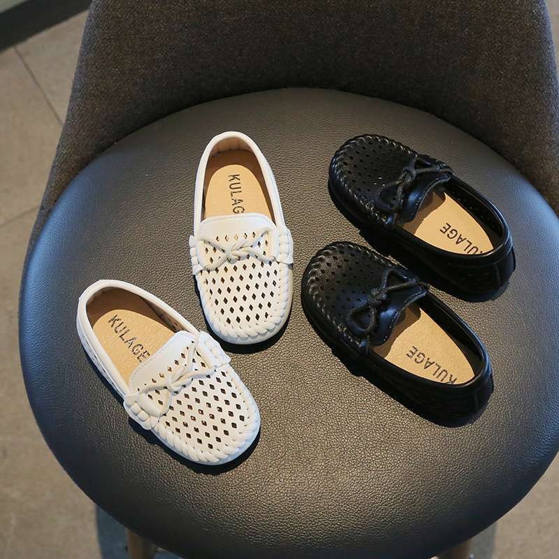 Dječje cipele od umjetne kože, s prorezanim dizajnom, srednje visoke, britski retro stil, gumeni potplat