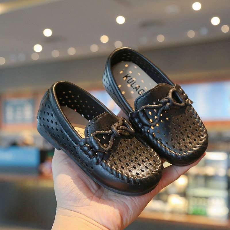 Dječje cipele od umjetne kože, s prorezanim dizajnom, srednje visoke, britski retro stil, gumeni potplat