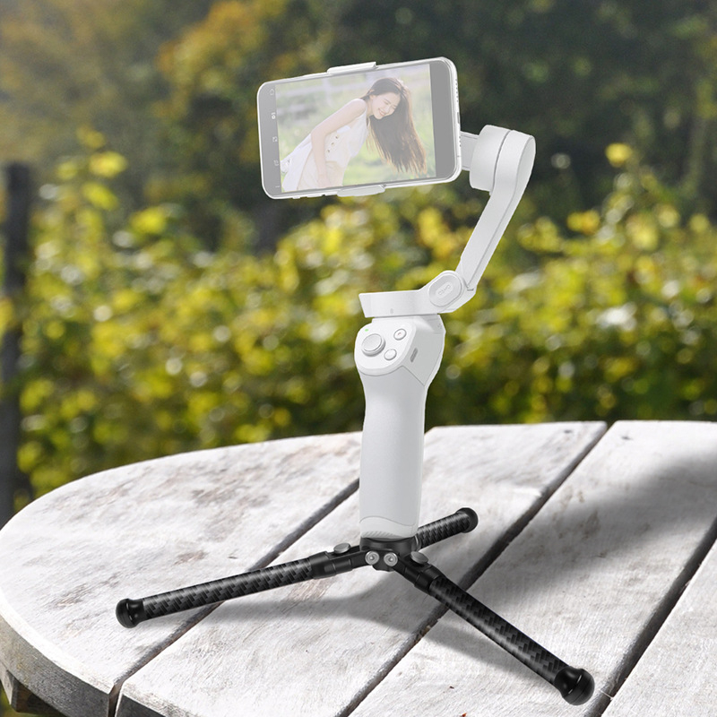 Μίνι τρίποδο από ανθρακονήματα – Φορητός αναδιπλούμενος επιτραπέζιος στήριγμα Osmo360 για ζωντανή φωτογράφηση, κατασκευή από κράμα αλουμινίου + ανθρακονημάτων, διπλής ενότητας σχεδιασμός, Φορτίο 2-5 kg, Βάρος 0.095-0.108 kg