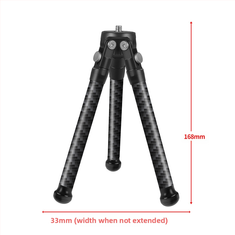 Μίνι τρίποδο από ανθρακονήματα – Φορητός αναδιπλούμενος επιτραπέζιος στήριγμα Osmo360 για ζωντανή φωτογράφηση, κατασκευή από κράμα αλουμινίου + ανθρακονημάτων, διπλής ενότητας σχεδιασμός, Φορτίο 2-5 kg, Βάρος 0.095-0.108 kg