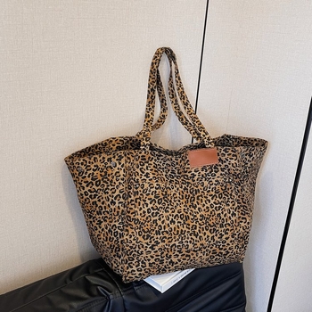 Ženska Corduroy Tote torba s magnetskim zatvaranjem, horizontalni kvadratni oblik, podstava od poliestera, unutarnja džep za telefon