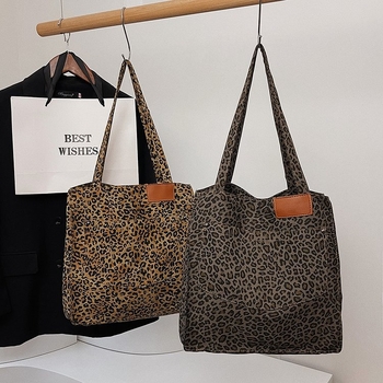 Ženska Corduroy Tote torba s magnetskim zatvaranjem, horizontalni kvadratni oblik, podstava od poliestera, unutarnja džep za telefon