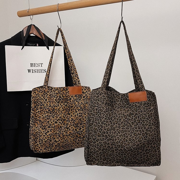 Ženska Corduroy Tote torba s magnetskim zatvaranjem, horizontalni kvadratni oblik, podstava od poliestera, unutarnja džep za telefon