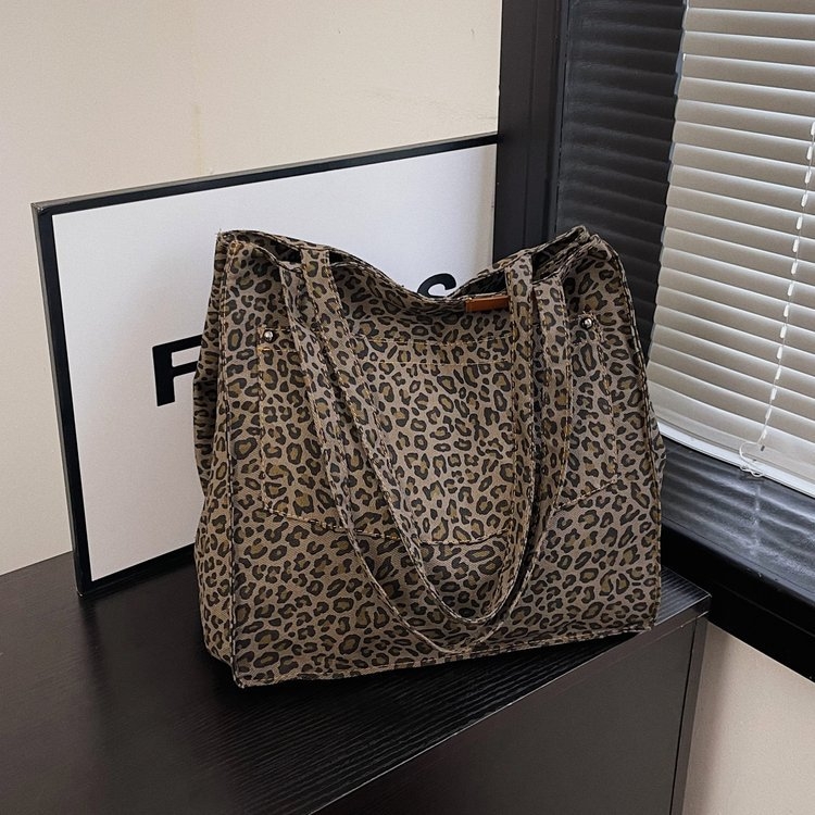 Ženska Corduroy Tote torba s magnetskim zatvaranjem, horizontalni kvadratni oblik, podstava od poliestera, unutarnja džep za telefon