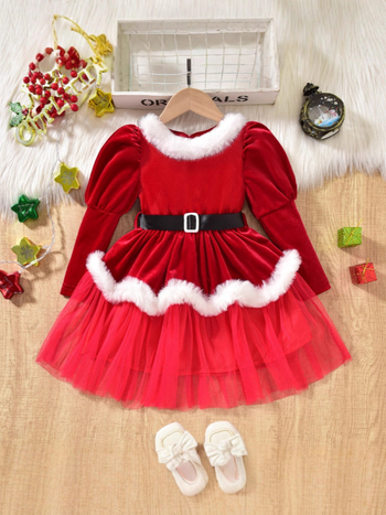 Mergaičių miela suknelė su dygsniuotu tinkleliu - 95 % poliesteris, 3–8 metų amžiaus, 2025 m. vasara