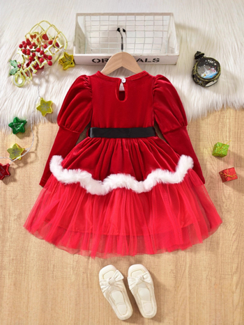 Mergaičių miela suknelė su dygsniuotu tinkleliu - 95 % poliesteris, 3–8 metų amžiaus, 2025 m. vasara