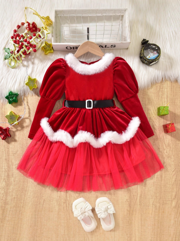 Mergaičių miela suknelė su dygsniuotu tinkleliu - 95 % poliesteris, 3–8 metų amžiaus, 2025 m. vasara