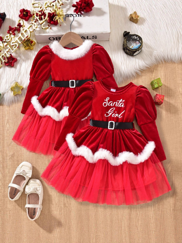 Mergaičių miela suknelė su dygsniuotu tinkleliu - 95 % poliesteris, 3–8 metų amžiaus, 2025 m. vasara