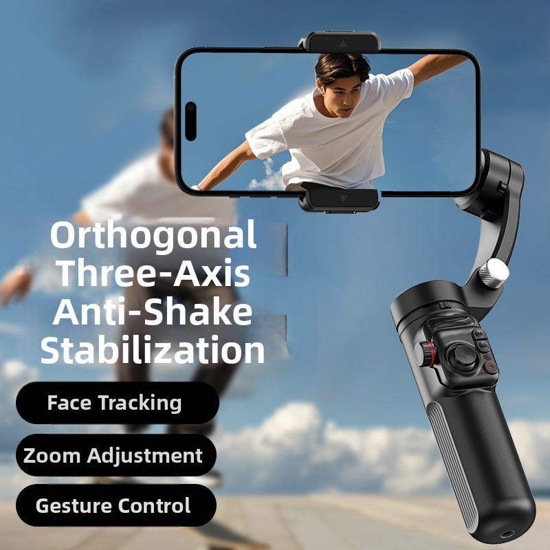 M02 3-asis stabilizators viedtālrunim, rokas stabilizators ar atdalāmu tālvadību, papildus gaisma, AI kamera