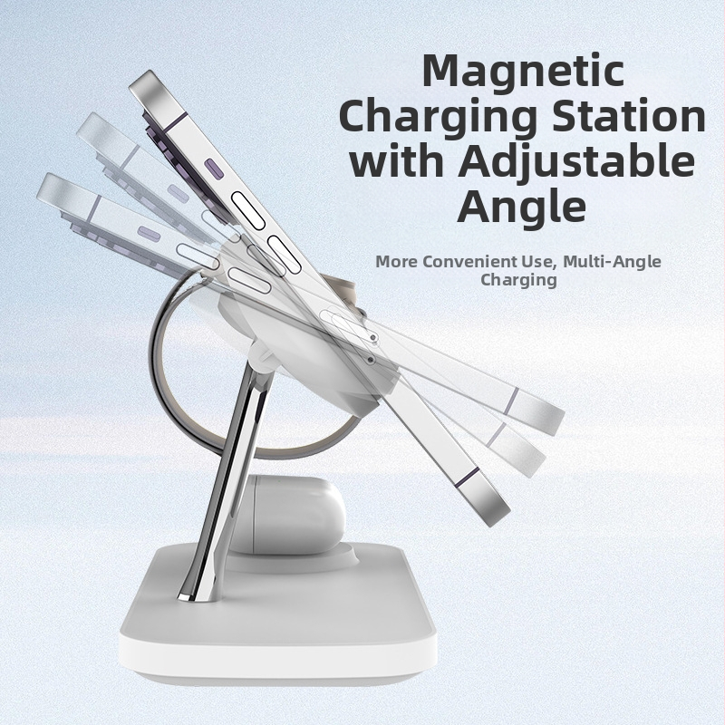 Qi2 magnetický bezdrôtový nabíjačový stojan 15W – 3-v-1, rýchle nabíjanie QC3.0, magnetické zarovnanie, výstup 1.67A
