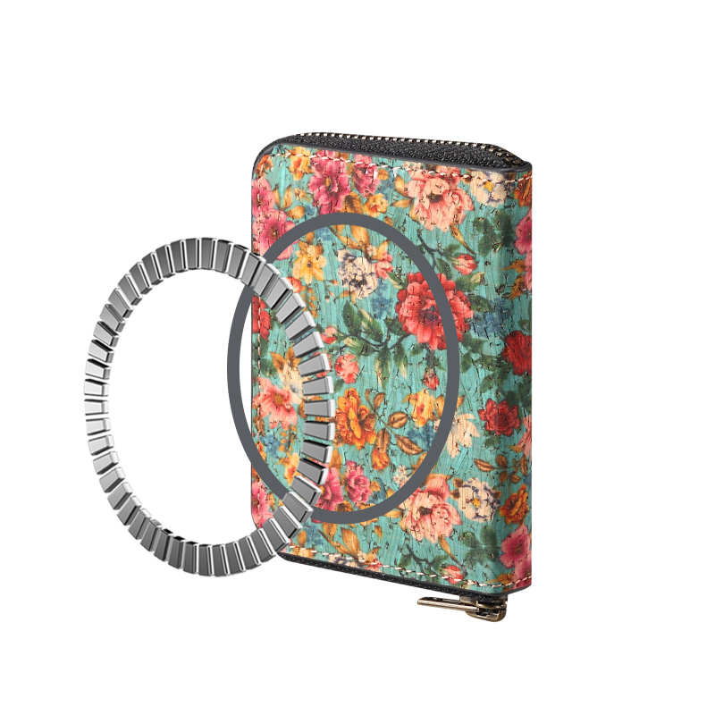 Korkový držiak kariet s Bracket štýlom, ručne vyrobený, MagSafe kompatibilný