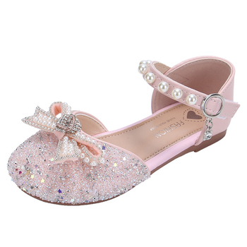 Παιδικά σανδαλάκια με κρύσταλλα σε στυλ πριγκίπισσας – επάνω μέρος από συνθετικό δέρμα, Velcro κλείσιμο, σόλα από καουτσούκ, για ηλικίες 4–12 ετών