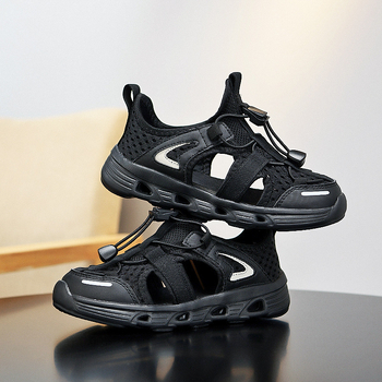 Παιδικά Παπούτσια Παραλίας - Unisex αθλητικά σανδάλια με ελαστικό ιμάντα, PU επάνω, MD σόλα, για παιδιά 7-12 ετών