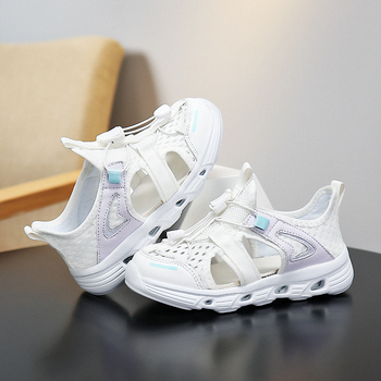 Παιδικά Παπούτσια Παραλίας - Unisex αθλητικά σανδάλια με ελαστικό ιμάντα, PU επάνω, MD σόλα, για παιδιά 7-12 ετών