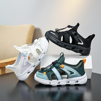 Παιδικά Παπούτσια Παραλίας - Unisex αθλητικά σανδάλια με ελαστικό ιμάντα, PU επάνω, MD σόλα, για παιδιά 7-12 ετών