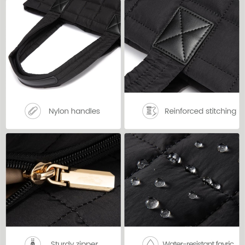 Tote torba s urbanom jednostavnošću, poliesterska konstrukcija, vodoravni kvadratni oblik, zatvarač, laminirani unutarnji džep sa zatvaračem