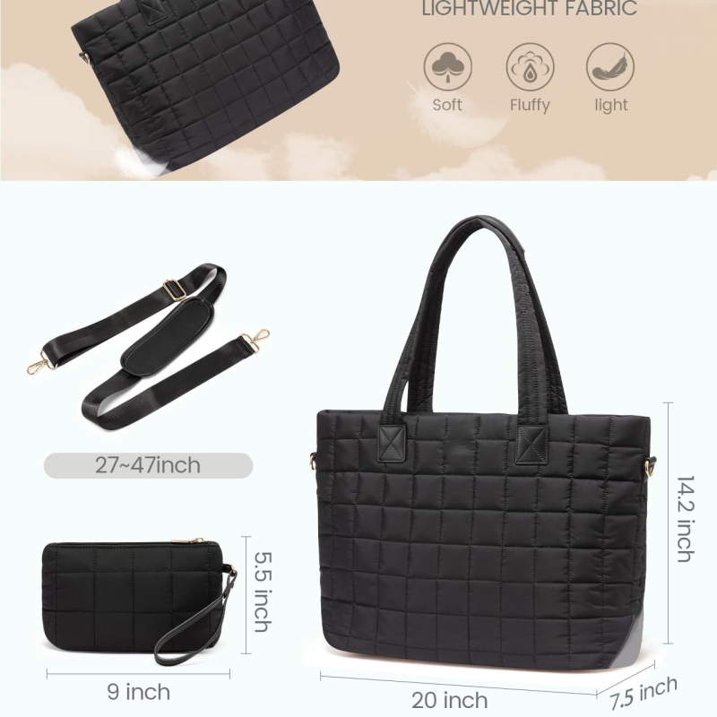 Tote torba s urbanom jednostavnošću, poliesterska konstrukcija, vodoravni kvadratni oblik, zatvarač, laminirani unutarnji džep sa zatvaračem