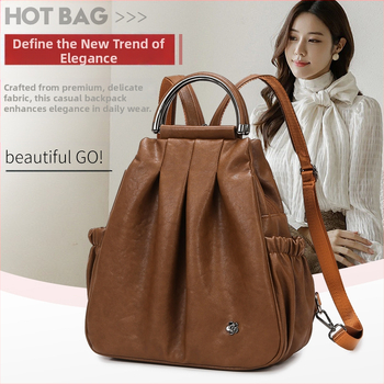 Denný batoh pre každodenné použitie — pohodlný, viacúčelový PU batoh na zips, vnútorná štruktúra: taška s uzatváracím zipsom, polyesterová podšívka, vnútorný prepážka